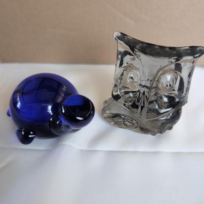 Glass Turtle and Owl