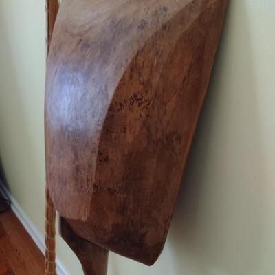 Antique Hand-Hewn Wood Malt or Apple Shovel and Hand-Crafted Besom