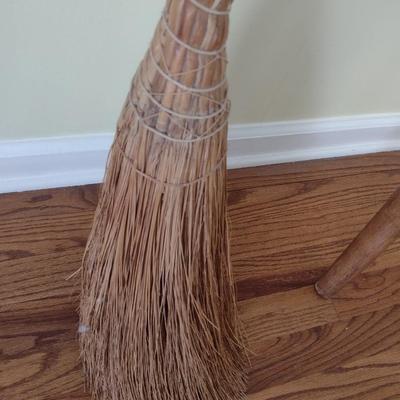Antique Hand-Hewn Wood Malt or Apple Shovel and Hand-Crafted Besom
