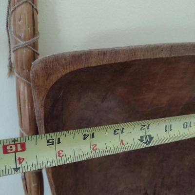 Antique Hand-Hewn Wood Malt or Apple Shovel and Hand-Crafted Besom