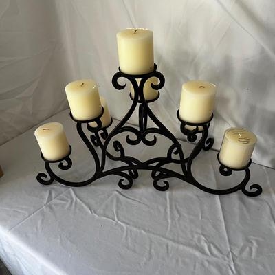 Iron Candle Holder Stand With Extra Candles (DR-RG)