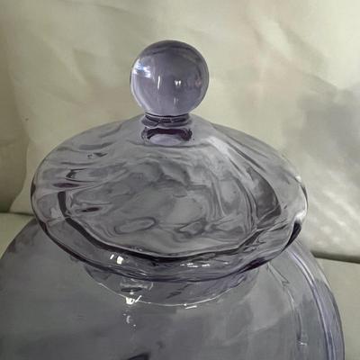 Pair of Lavender Purple Lidded Glass Jars (LR-RG)