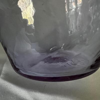 Pair of Lavender Purple Lidded Glass Jars (LR-RG)