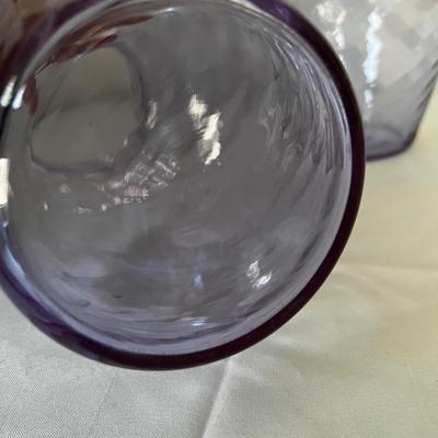 Pair of Lavender Purple Lidded Glass Jars (LR-RG)