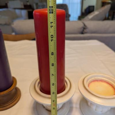 A Nice Variety of Pillar Candles and Holders