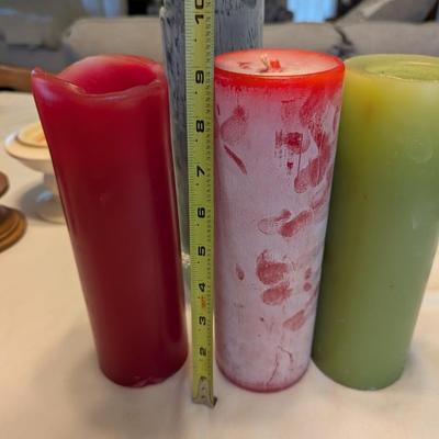 A Nice Variety of Pillar Candles and Holders