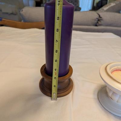 A Nice Variety of Pillar Candles and Holders