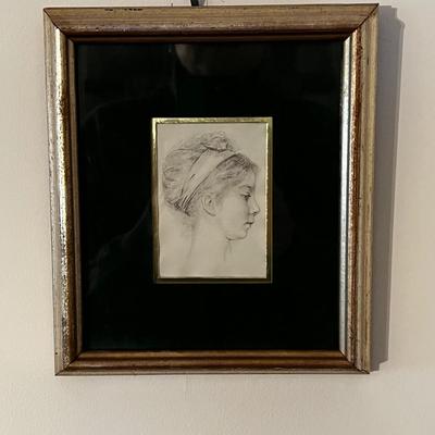 Portrait of a Young Woman in Shadow Box Style Frame (D-RG)
