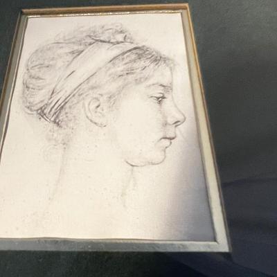 Portrait of a Young Woman in Shadow Box Style Frame (D-RG)