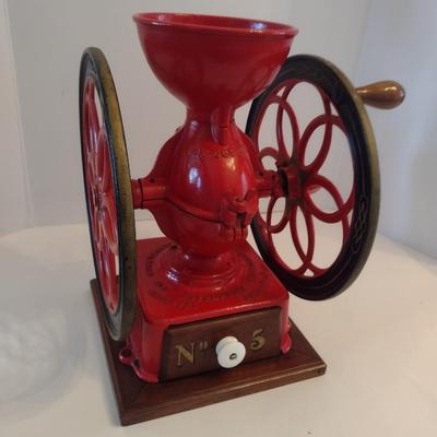 Antique Cast Iron #5 Enterprise Coffee Bean Grinder in Working Condition