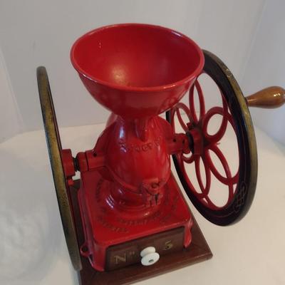 Antique Cast Iron #5 Enterprise Coffee Bean Grinder in Working Condition