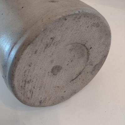 Antique Salt Glaze Pottery Stoneware Crock with Blue Cobalt Leaves Motif