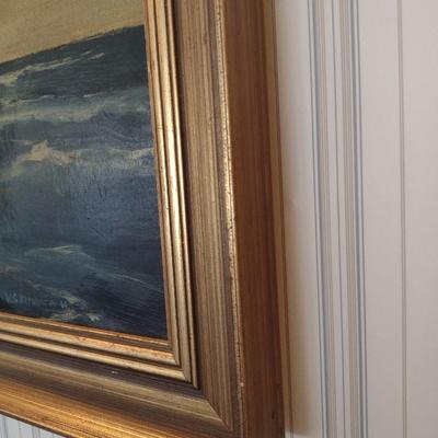 W. G. Keyworth 19th Century Clipper Ship Framed Painting with Accent Light