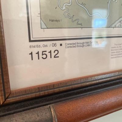 Framed Savannah & Wassaw Sound Map