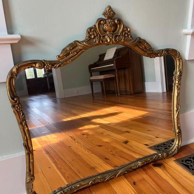 Vintage Gilt Wood Rococo-Style Mirror