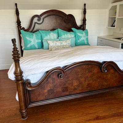 Sale Photo Thumbnail #158: Ashley Signature Design king bed; with mattress; head 77.5" x 84", foot 50" x 84"; good condition; also available as frame only