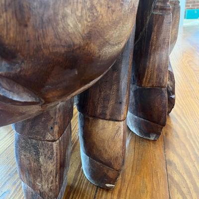 Sale Photo Thumbnail #174: Crab handcarved wood coffee table; approx. 20" x 34", minor losses, very heavy table; on third floor