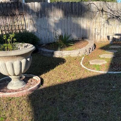 Sale Photo Thumbnail #235: Large heavy concrete urn planter; approx. 32" x 34"