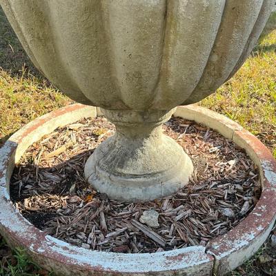 Sale Photo Thumbnail #236: Large heavy concrete urn planter; approx. 32" x 34"