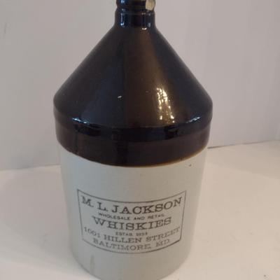 M. L, Jackson Whiskies Shoulder Jug Baltimore, MD