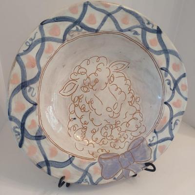 Art Studio Pottery Charger Sheep's Head Theme by Nancy Allan