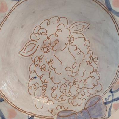Art Studio Pottery Charger Sheep's Head Theme by Nancy Allan