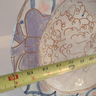 Art Studio Pottery Charger Sheep's Head Theme by Nancy Allan