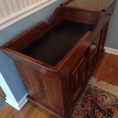 Vintage Walnut Dry Sink Bar Solid Wood Ethan Allen