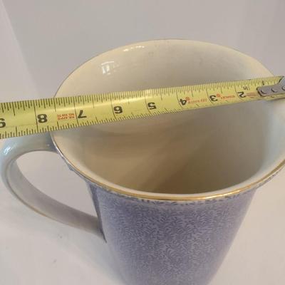 Vintage Spongeware Cluny Pattern Pottery Pitcher W. Bonnell Hanley