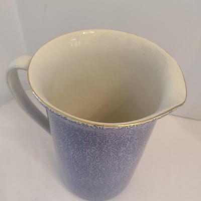 Vintage Spongeware Cluny Pattern Pottery Pitcher W. Bonnell Hanley