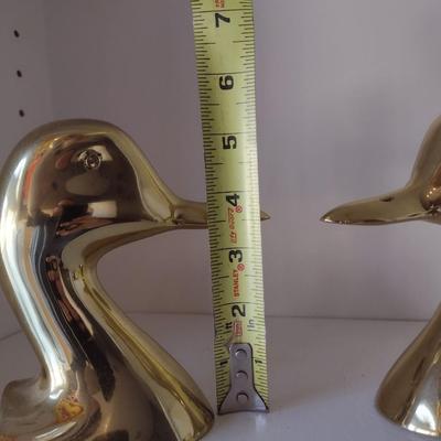 Solid Brass Duck Head Bookends