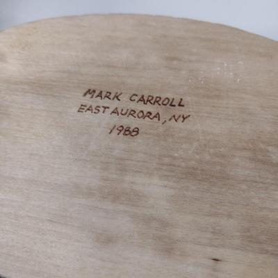 Hand Carved and Painted Wood Duck Decoy by Mark Carroll 1988