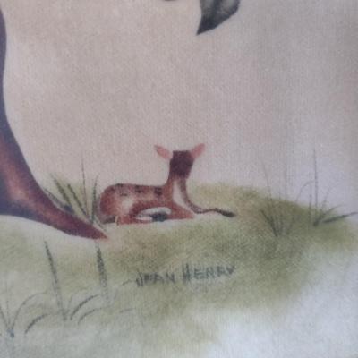 Jean Henry Tree of Life with Birds and Deer Print Framed