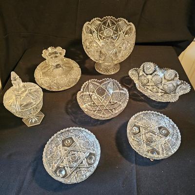 Assortment of American Brilliant Cut Lead Crystal Glass Pieces (LR-JS)