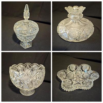 Assortment of American Brilliant Cut Lead Crystal Glass Pieces (LR-JS)