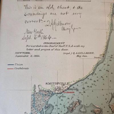 Vintage Chart of Cape Fear River & Port of Wilmington, N.C. (D-JS)