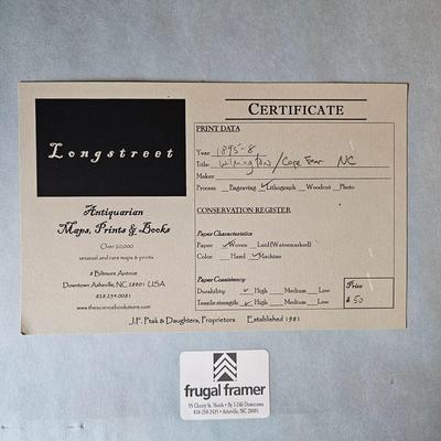 Vintage Chart of Cape Fear River & Port of Wilmington, N.C. (D-JS)