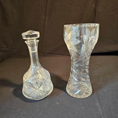 Cut Glass Decanter & Flower Vase (LR-JS)