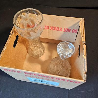 Cut Glass Decanter & Flower Vase (LR-JS)