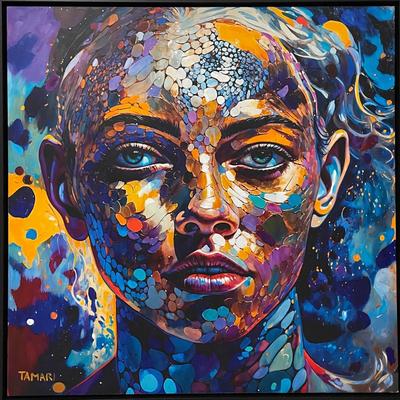 "Deep"- Mixed Media on PVC (Framed)