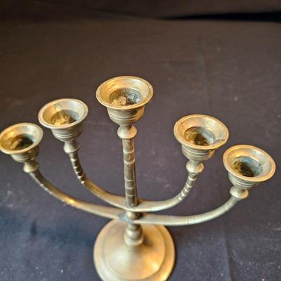 Brass Desk Lamp, Candlesticks & More Items (LR-JS)
