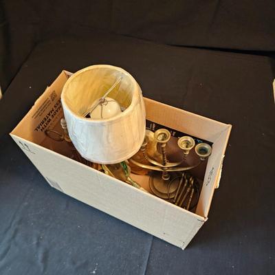 Brass Desk Lamp, Candlesticks & More Items (LR-JS)