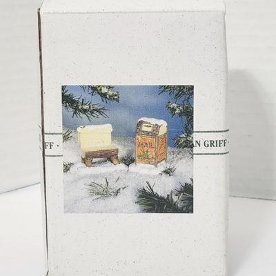 Charming Tails Mailbox and Bench Accessories Fitz and Floyd Christmas Village Holiday Display Pieces
