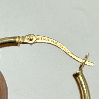 Gold Hoop Earrings 14K (ST-SS)