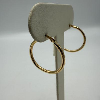 Gold Hoop Earrings 14K (ST-SS)