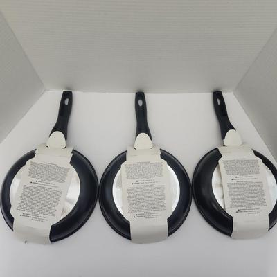 Mainstays 8 Inch Nonstick Skillet Frying Pan Lot of 3 Black Aluminum Cookware Set