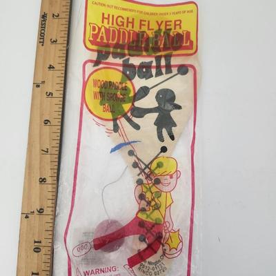 High Flyer Paddle Ball Wood Toy with Sponge Ball Original Bagged Retro Style Game