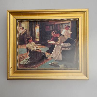 Young Ladies in Library Art Print (B1C-JS)