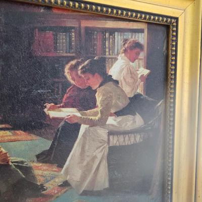 Young Ladies in Library Art Print (B1C-JS)