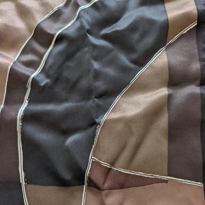 Lot of Three Brown and Black Scarves Including Anne Klein Silk and Polyester Styles